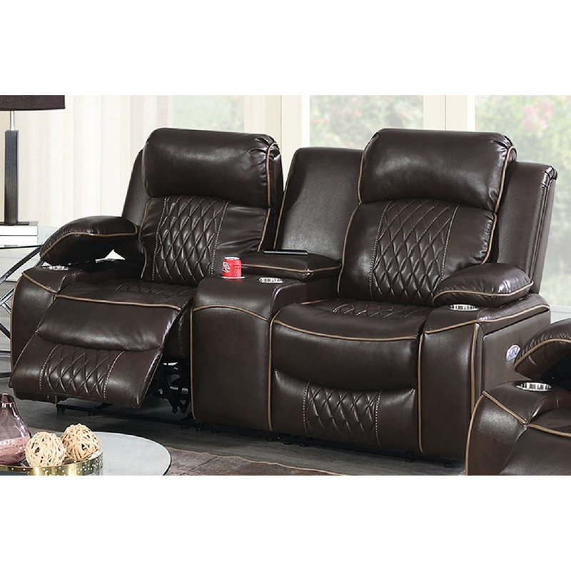 Modern In Brown With Cup Holder And Gel Recliner Storage