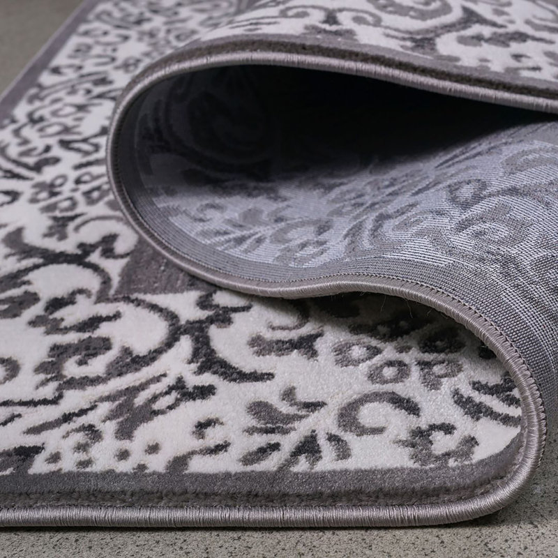 Tapis turc Aamiya - GRIS, Rectangle 8 pi x 10 pi 2 po
