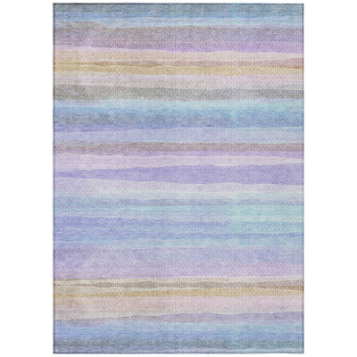 Machine Washable Indoor/Outdoor Xhevrie Lavender Rug