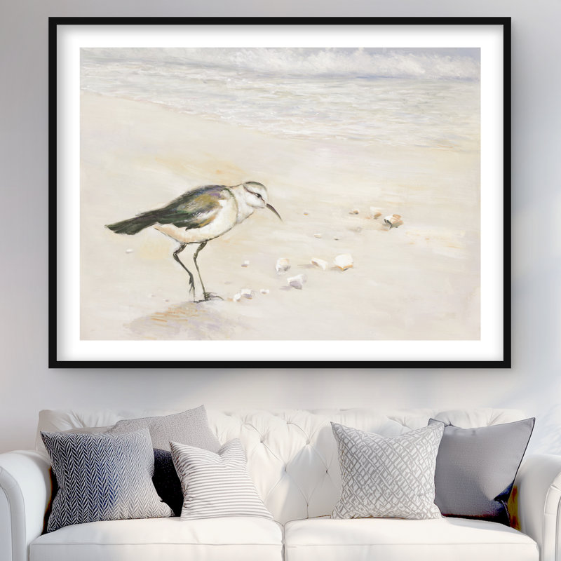 Semipalmated Sandpiper Beach Print - Yellow Framed Decor