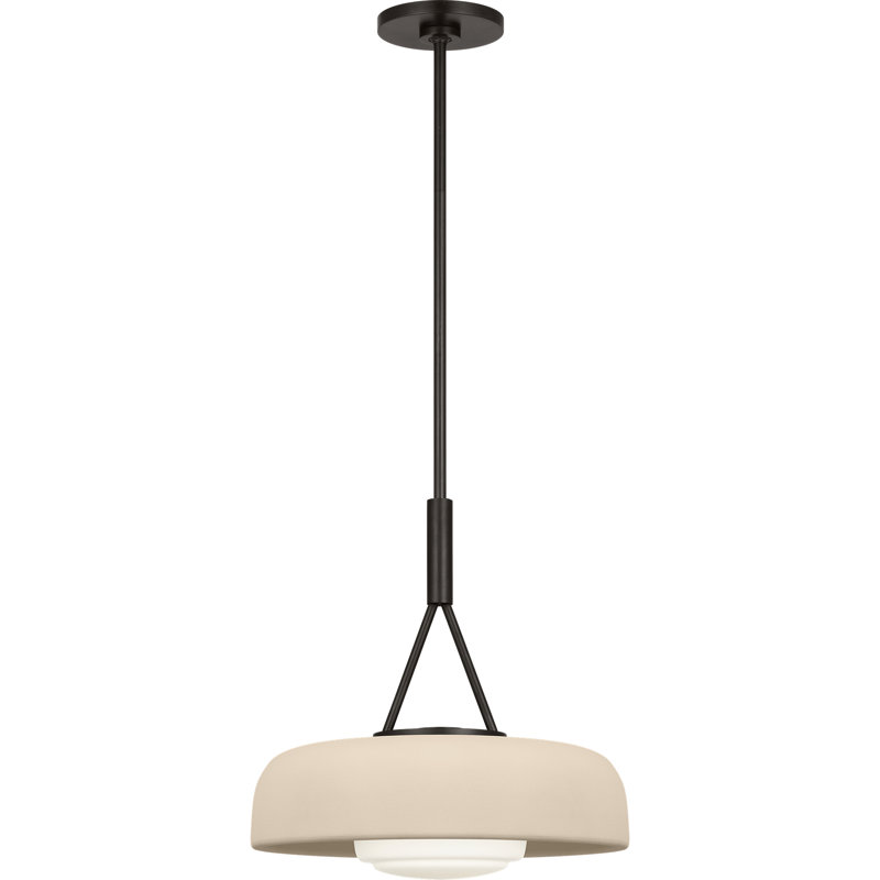 1 - Light Pendant, 15, Ivory, Aged Iron
