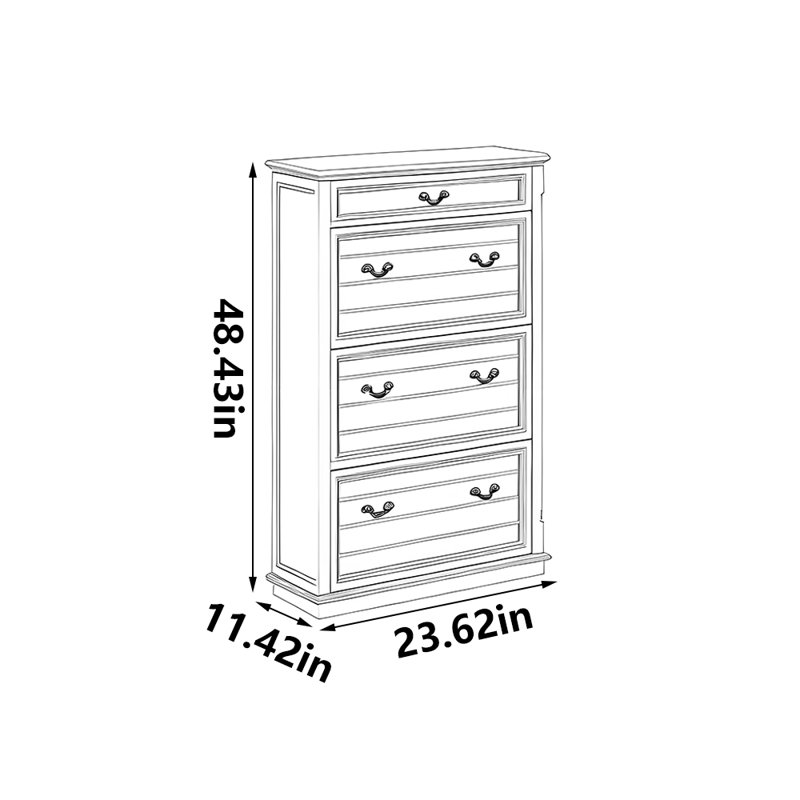 Rangement à chaussures noir classique classique, H 48,43 po x l 23,62 po x P 11,42 po