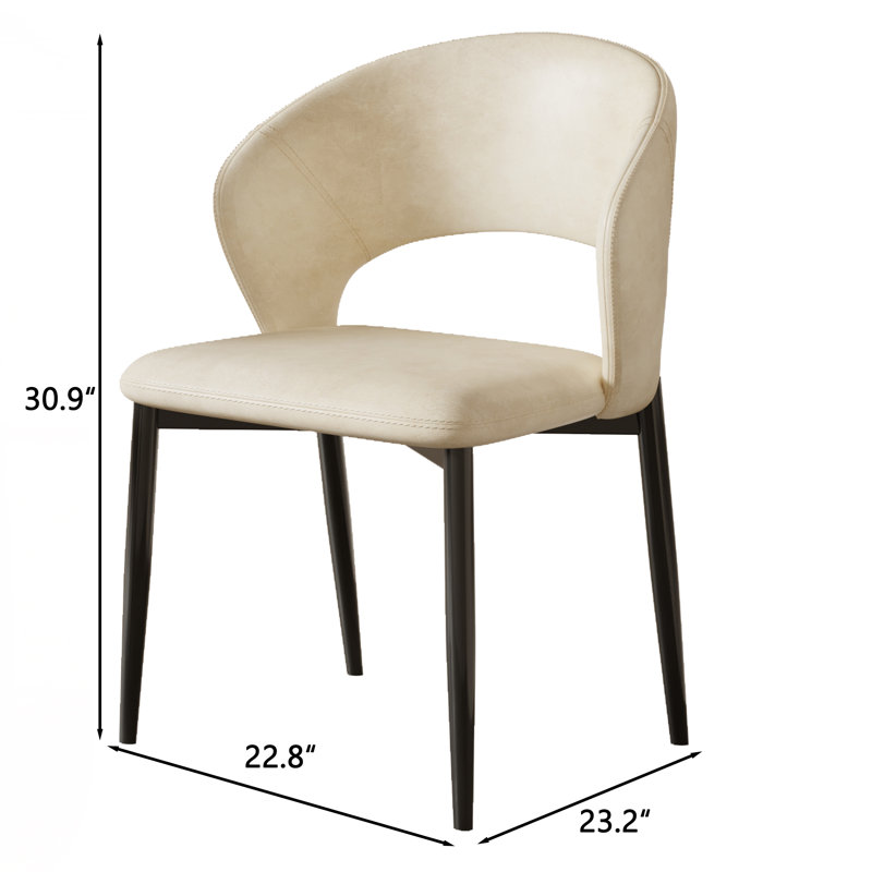 Chaise de salle à manger moderne à dossier ouvert, Beige