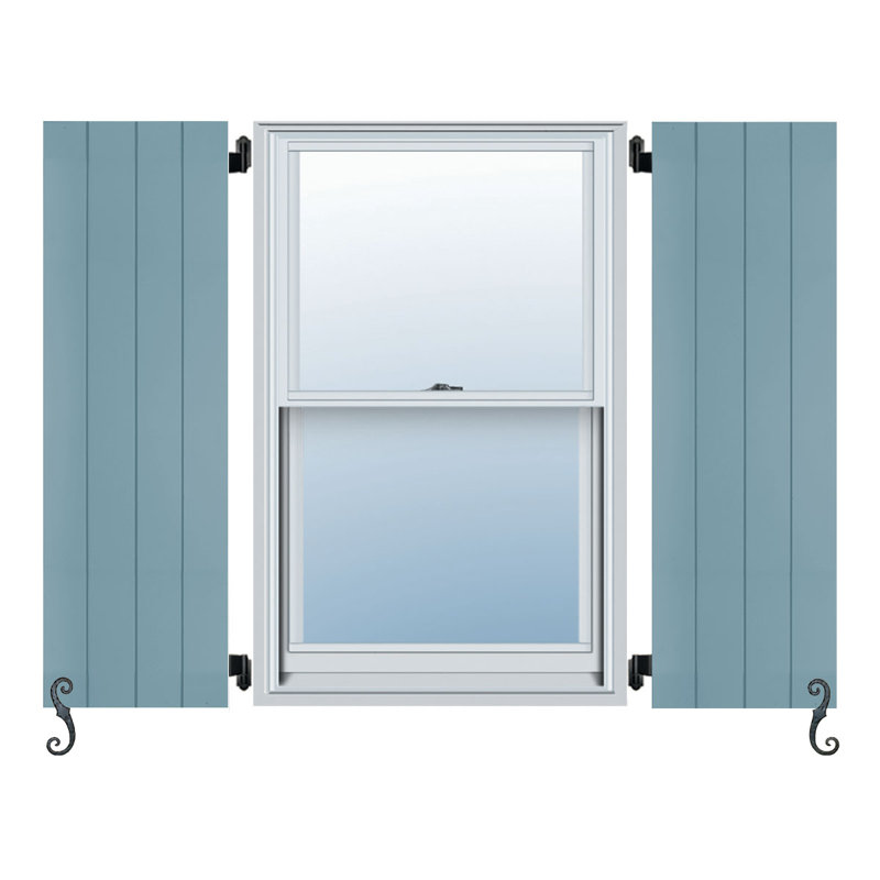 Paire de volets Atlantic Classic sans lattes, planche et lattes, 13 po, 28 po, Port