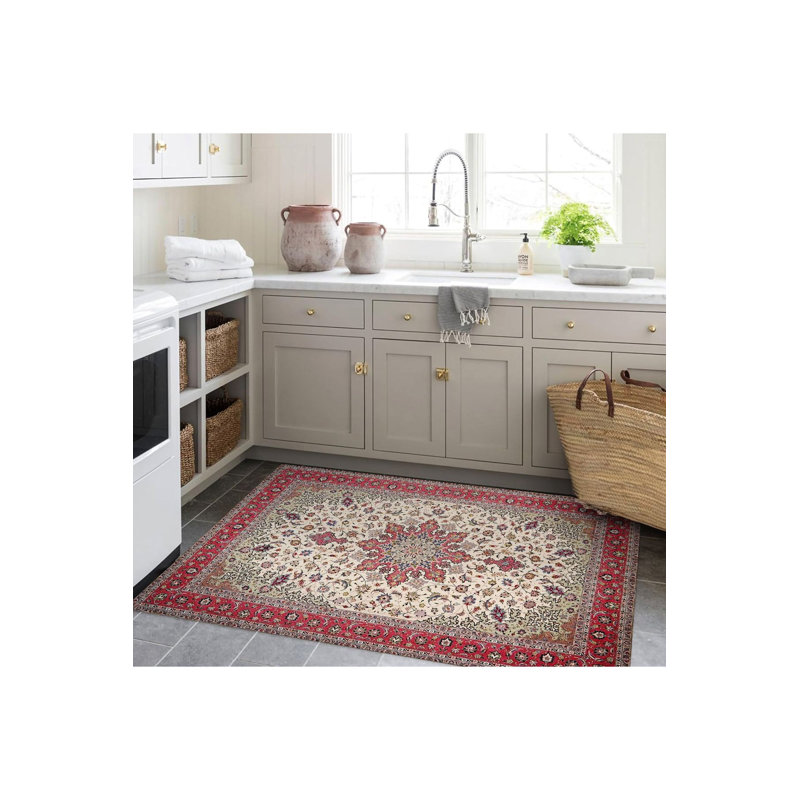 Tapis décoratif à motif tissé à bordure Northern Collection, Tapis de couloir 2 pi 6 po x 6 pi 7 po inclus