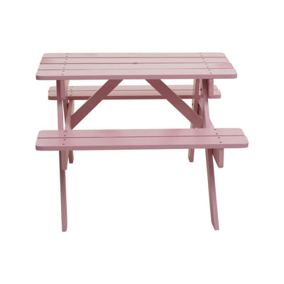 Hyun Kids Solid Wood Rectangular Outdoor Table Or Chair and Chair Set