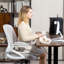 Vinsetto Drafting Chair with Arms for Standing Desk, Black-399744317