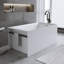 Baignoire de 51 po à surface solide matte, baignoire autoportante en pierre de résine à surface solide, baignoire de trempage à surface solide blanc mat, baignoire autoportante avec trop-plein et bonde escamotable, blanc mat