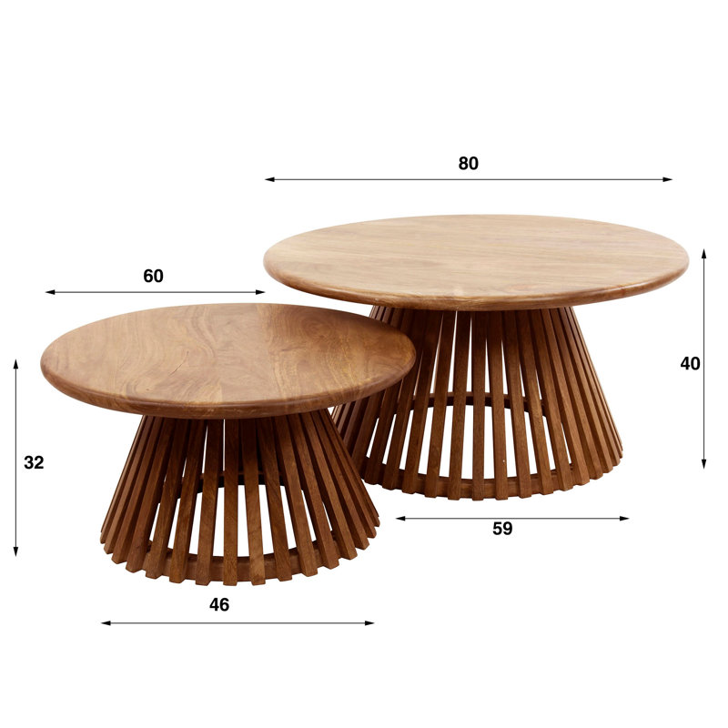 Johansson Solid Wood Drum Coffee Table