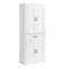 Armoire de rangement de salle de bain avec portes et tiroir, plusieurs espaces de rangement, tablette réglable, blanc