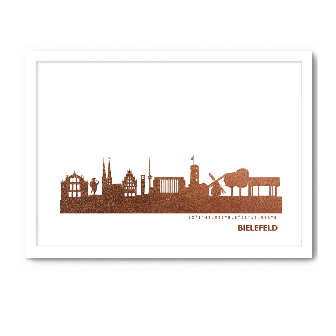 Gerahmtes Poster Bielefeld Skyline