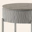 Table d'appoint grise et chromée avec tiroir