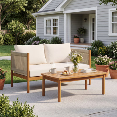 Ensemble de conversation pour l'extérieur avec causeuse et table basse