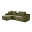 Canapé modulaire modulaire, canapé en nuage de velours côtelé à siège profond avec porte-gobelets, ports USB et boîte de rangement, canapé-lit, canapé sans dossier avec repose-pieds mobile pour le salon, aucun assemblage requis, vert-1972206402