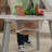 Kids' Wooden Round Storage Table & 2 Chair Set - Natural & White-36863664