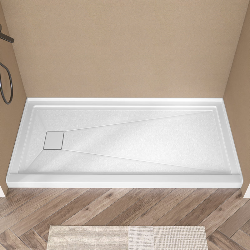 Base de douche rectangulaire en alcôve en acrylique 72 po x 36 po x 72 po x 96 po, Gauche