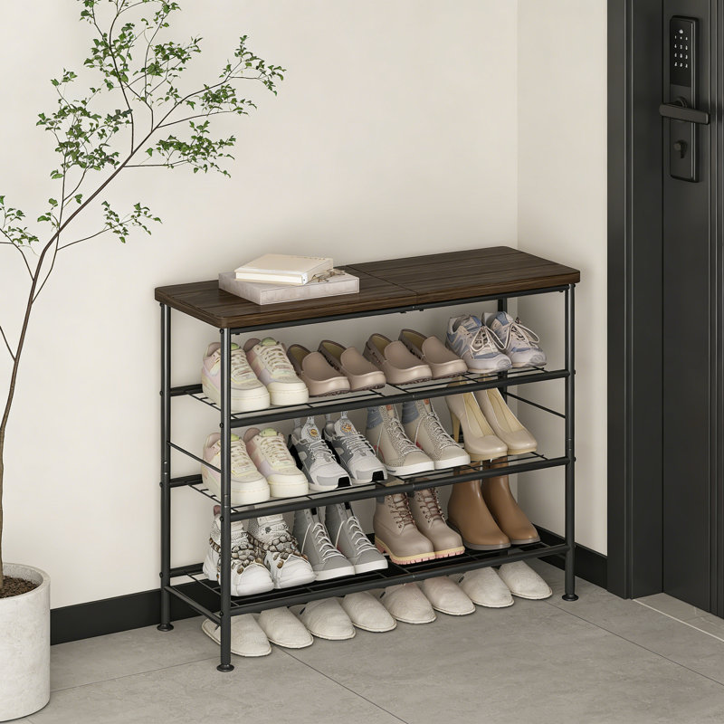 Range-chaussures en métal de style rustique