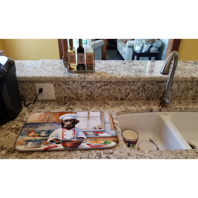 Tapis de séchage chocolat Labrador Retriever The Chef