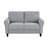 Modern 1pc Loveseat Dark Gray Textured Fabric Upholstered Rounded Arms Attached Cushions Transitional Living Room Furniture-1968340489