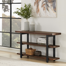 Rundell 48" Wide Rustic Industrial Solid Wood And Metal Frame Media Console Table With 2 Shelves