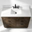 Meuble-lavabo 48 po en bois massif avec plateau en marbre d'ingénierie moderne 48 po