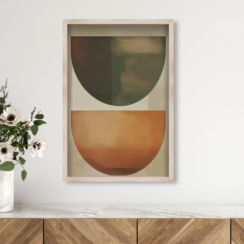 Oliver Gal Sun-Kissed Minimalism II Abstract - Luxury Shadowbox Framed Wall Art, 47" H x 32" W, Cream