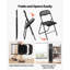 Ensemble de 4 chaises d'appoint pliantes portatives en cuir avec coussin rembourré