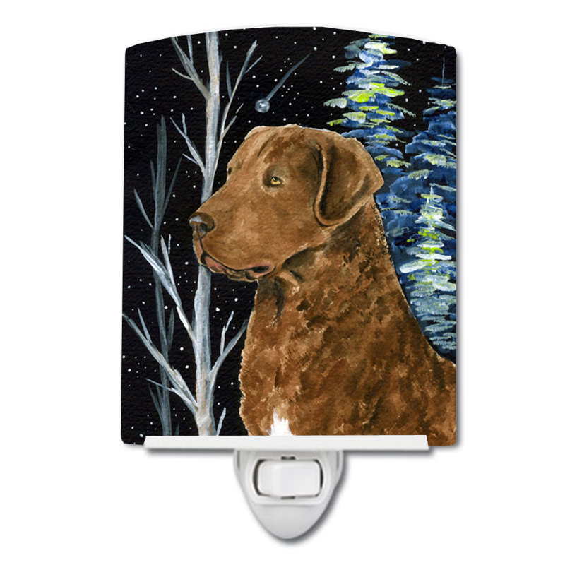 Éclairage pour nuit en céramique starry chesapeake bay retriever