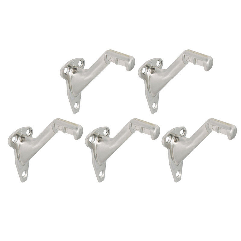 Standard Zinc Handrail Bracket in Polished Brass (5 per Pack), Satin Nickel