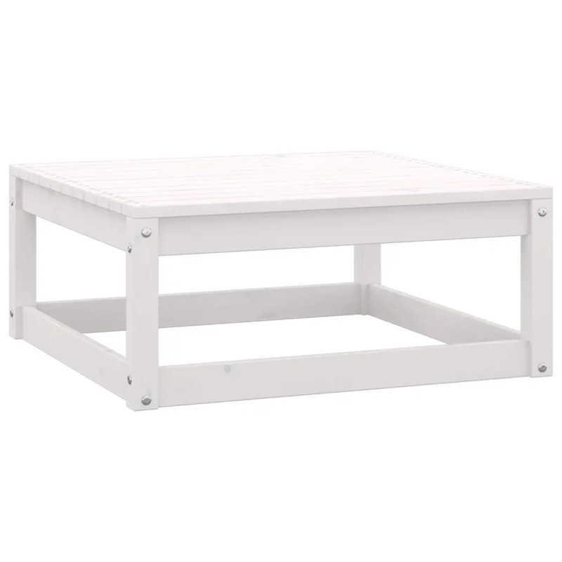 Dellis Pine Outdoor Ottoman, White