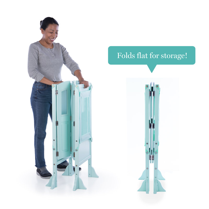 Mint Foldable Wooden Toddler Kitchen Helper Tower