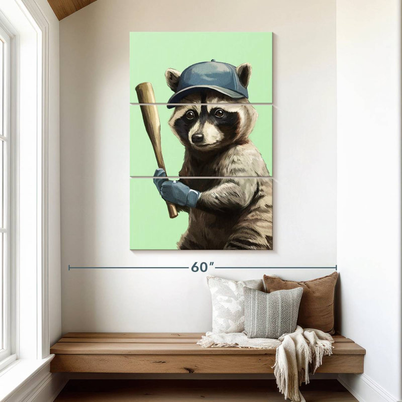 Ketti Sporty Racoon - Baseball, H 50 po x l 32 po