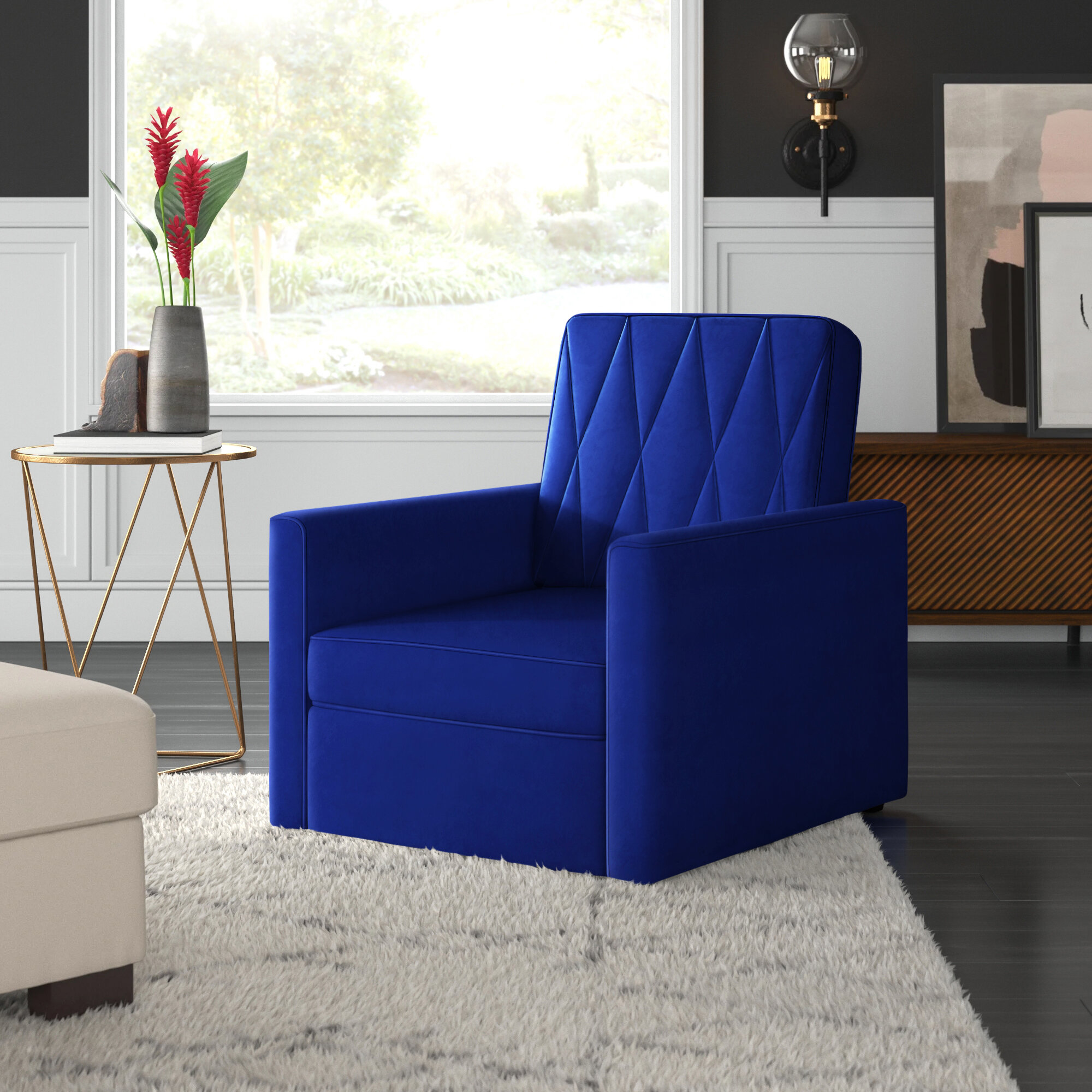 Blue convertible online chair