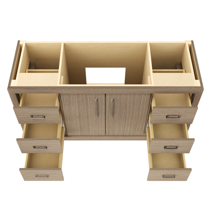 Avalon Single Extra Wide Bath Vanity, Natural Weathered, Satin Nickel, 60"