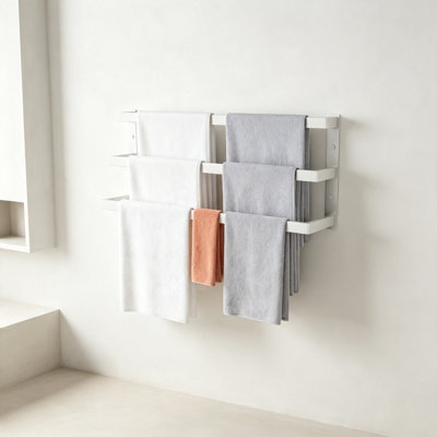 36in 3-Tier Towel Rack Ladder Design Brushed Nickel