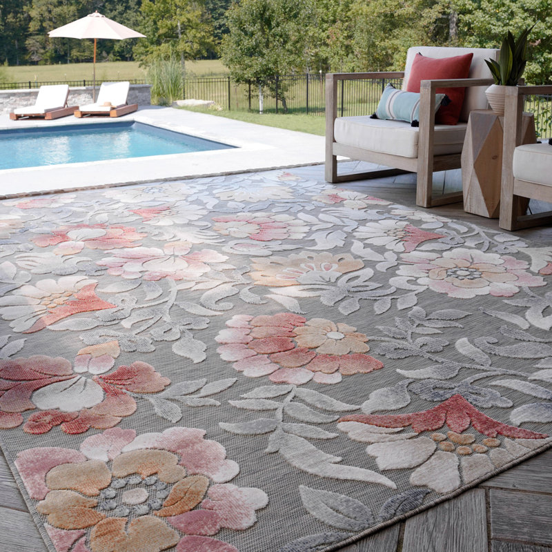 Tapis floral Elaina, Rectangle 8 pi 5 po x 12 pi 2 po