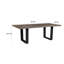 Table de salle à manger rectangulaire Hely, base en métal, 84 po brun et noir
