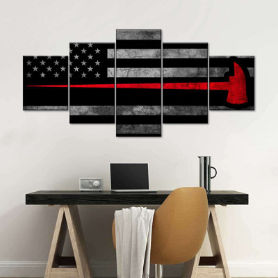Drapeau de pompier - toile tendue 5 pièces