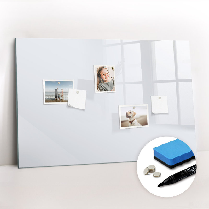 Magnetic Glass Dry Erase Board, Dark White