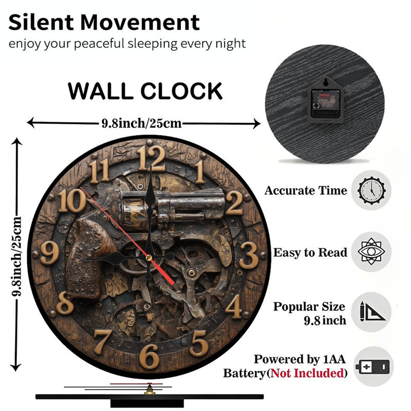 Horloge Steampunk avec revolver