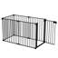 Portail en métal de 381 cm (150 po). Clôture de jardin à 6 panneaux pour maison, foyer, escalier, sapin de Noël. Ajustable et configurable. Barrière pour escalier et arbre.