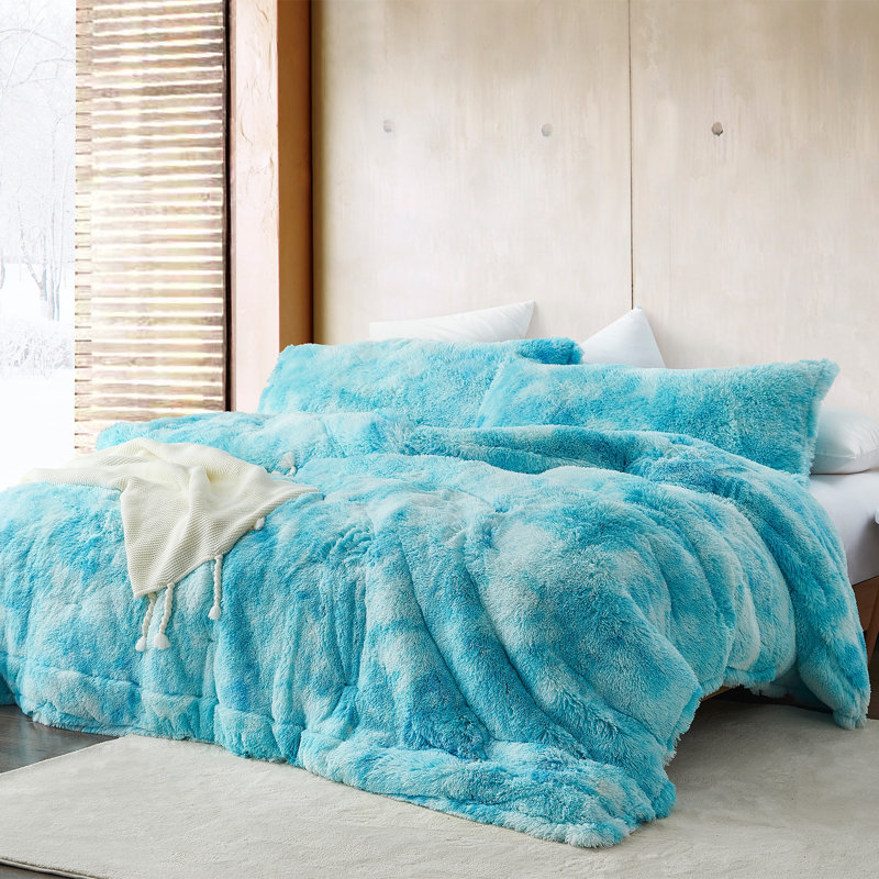 Unicorn Dreamz Polyester Baffle Box Stitch Abstract Comforter, Sky Blue, King Comforter + 2 King Shams