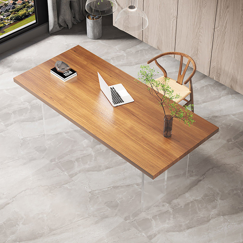 Bureau flottant moderne en bois massif et acrylique, H 29,5 po x l 47,2 po x P 23,6 po