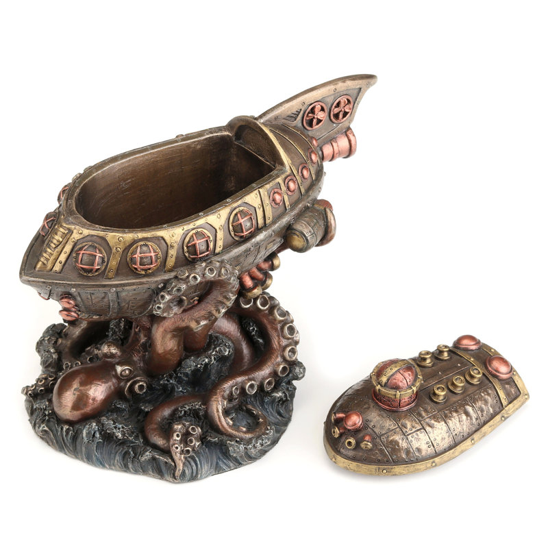 7.87 Trinket Box Multi-Color Poly Resin