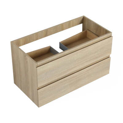 Meuble-lavabo mural en bois