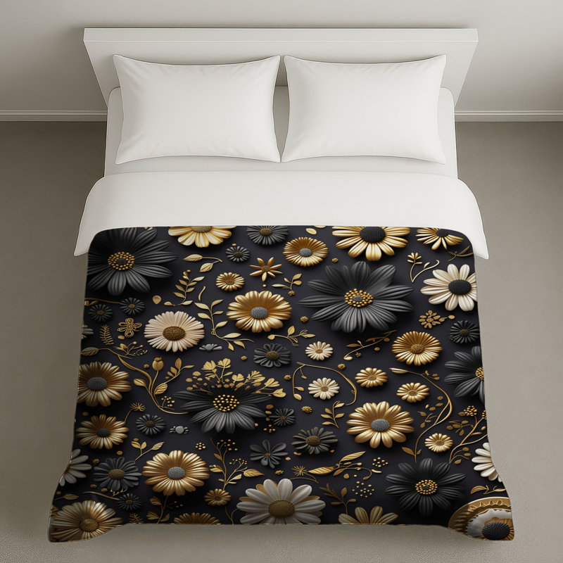 Housse de couette Art Floral Bedding Modern, Lit simple
