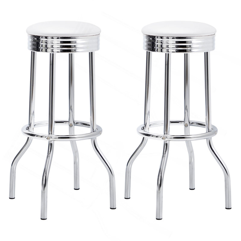 Tabouret de bar pivotant en métal blanc Midge (ensemble de 2)