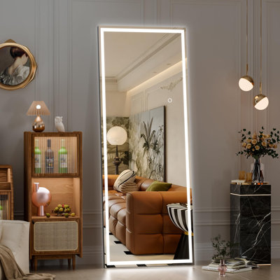Miroir pleine lumière moderne et contemporain avec verre trempé et garantie de 3 ans