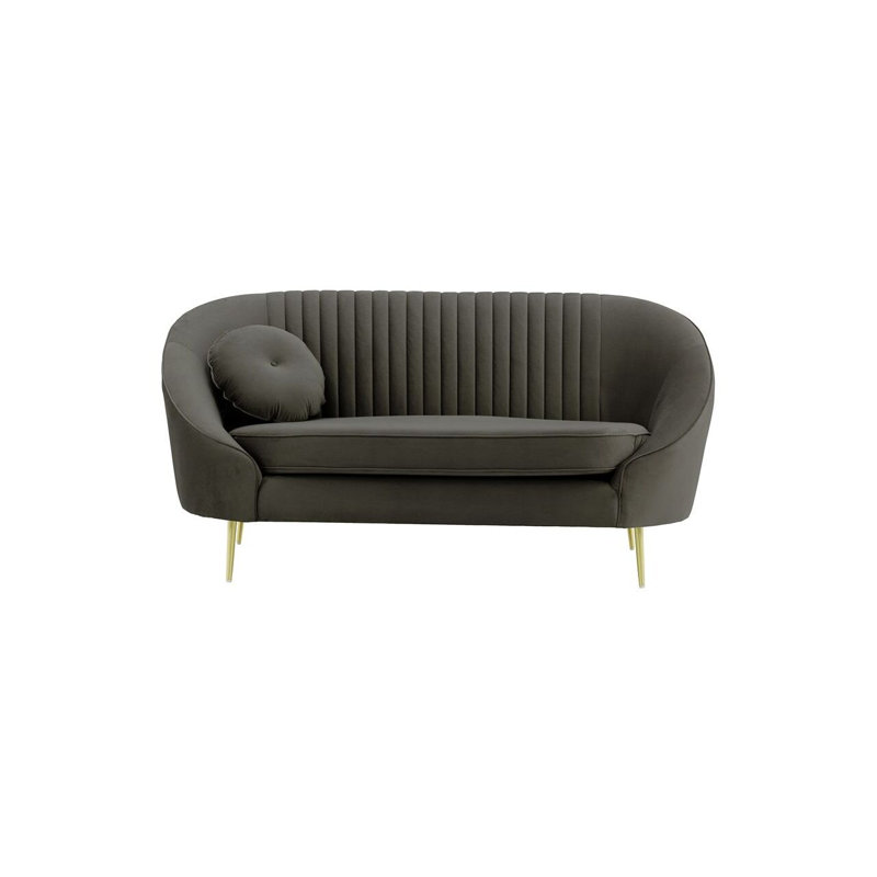 Avlynn 2 Seater Velvet Sofa, Grey