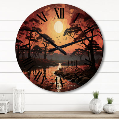 Horloge murale en bois massif Prestynne